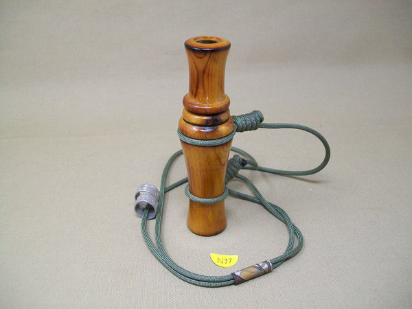 Unknown Wooden Duck Call, lanyard and bands (#N37) - Muddy Water